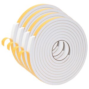 vidaXL Cinta de espuma autoadhesiva 4 uds. Blanco 20mm x 5m Espuma CR
