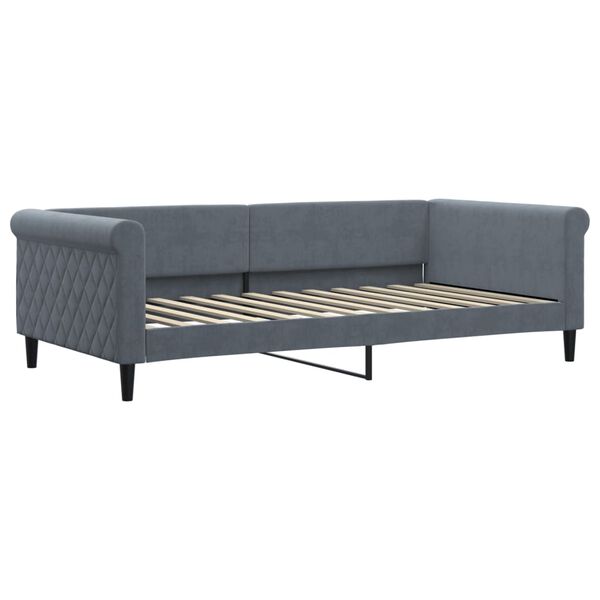 vidaXL Sof&aacute; cama sin colch&oacute;n terciopelo gris oscuro 100x200 cm
