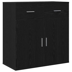 vidaXL Aparador Roble Negro 78 x 38 x 80 cm Madera de ingenier&iacute;a