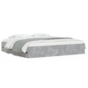 vidaXL Cama con cajones madera ingenier&iacute;a gris hormig&oacute;n 160x200 cm