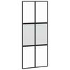 vidaXL Puerta corredera con herrajes negro 90x205 cm vidrio templado
