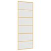 vidaXL Puerta corredera dorada vidrio ESG esmerilado aluminio 76x205cm