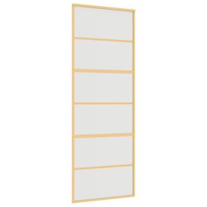 vidaXL Puerta corredera dorada vidrio ESG esmerilado aluminio 76x205cm