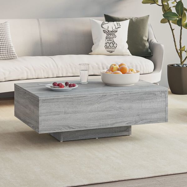 vidaXL Mesa de centro madera de ingenier&iacute;a gris Sonoma 85x55x31 cm