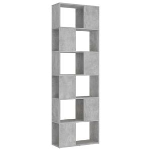 vidaXL Librer&iacute;a separador contrachapada gris hormig&oacute;n 60x24x186 cm