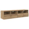 vidaXL Gabinetes de pared para TV 2 uds. Roble artisan