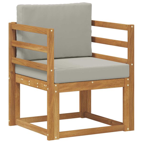 vidaXL Sof&aacute; de exterior Madera de Acacia S&oacute;lida y Poli&eacute;ster