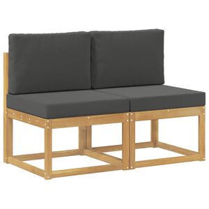 vidaXL 2 Pieza Sof&aacute; intermedio de exterior Madera de Acacia S&oacute;lida