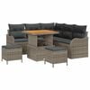 vidaXL Conjunto de sof&aacute;s de jard&iacute;n 8 uds. Gris rat&aacute;n sint&eacute;tico