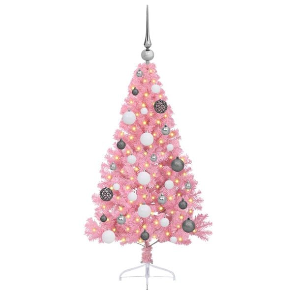 vidaXL &Aacute;rbol de Navidad Artificial Preiluminado Rosa 120 cm PVC