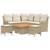 vidaXL Juegos de muebles 6 uds. Beige y Crema Rat&aacute;n sint&eacute;tico