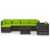 vidaXL Muebles de jard&iacute;n 7 piezas con cojines madera impregnada gris