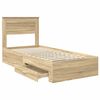 vidaXL Estructura de cama con cabecera Roble Sonoma 100 x 200 cm