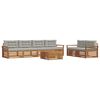 vidaXL Conjunto de sof&aacute;s de exterior 7 pcs Gris Natural y Claro