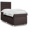 vidaXL Cama box spring con colch&oacute;n tela marr&oacute;n oscuro 90x200 cm
