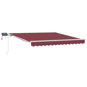 vidaXL Toldo retr&aacute;ctil manual con luces LED burdeos 300x250 cm