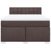 vidaXL Cama box spring con colch&oacute;n tela marr&oacute;n oscuro 140x190 cm