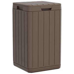 vidaXL Cubo de basura de exterior PP marr&oacute;n 38x38x65 cm