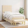 vidaXL Cama box spring con colch&oacute;n tela color crema 80x200 cm
