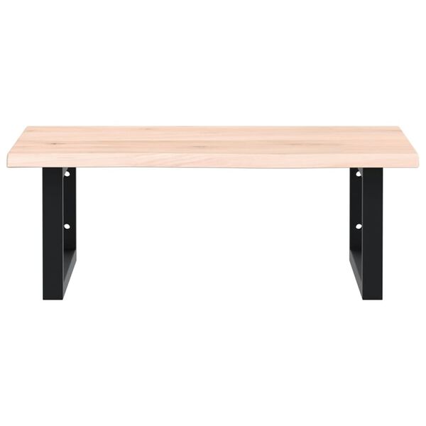 vidaXL Estante de lavabo de pared de acero y madera maciza de roble