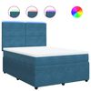 vidaXL Cama box spring con colchón terciopelo azul 140x190 cm