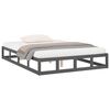 vidaXL Estructura de cama de madera maciza gris 150x200 cm