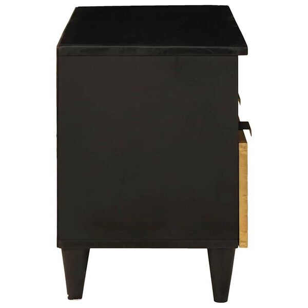 vidaXL Mueble de TV con cajón Negro y dorado 70 x 33 x 46 cm