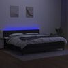 vidaXL Cama box spring colch&oacute;n y luces LED tela negro 200x200 cm