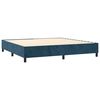 vidaXL Cama box spring colch&oacute;n y LED terciopelo azul oscuro 200x200 cm