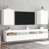vidaXL Muebles TV de pared 2 uds madera ingeniería blanco 100x30x30 cm