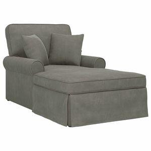 vidaXL Chaise Lounge con Falda 3 uds. Gris Claro Tela de Pana