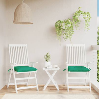 vidaXL Cojines de silla de jardín 2 uds tela Oxford verde 40x40x7 cm