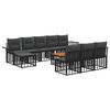 vidaXL Conjunto de sof&aacute;s de exterior 11 uds. Negro y Gris oscuro