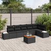 vidaXL Conjunto de sofás de jardín 7 pcs Negro ratán sintético