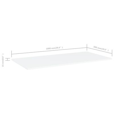 vidaXL Estantes para estantería 4uds contrachapada blanco 100x50x1,5cm