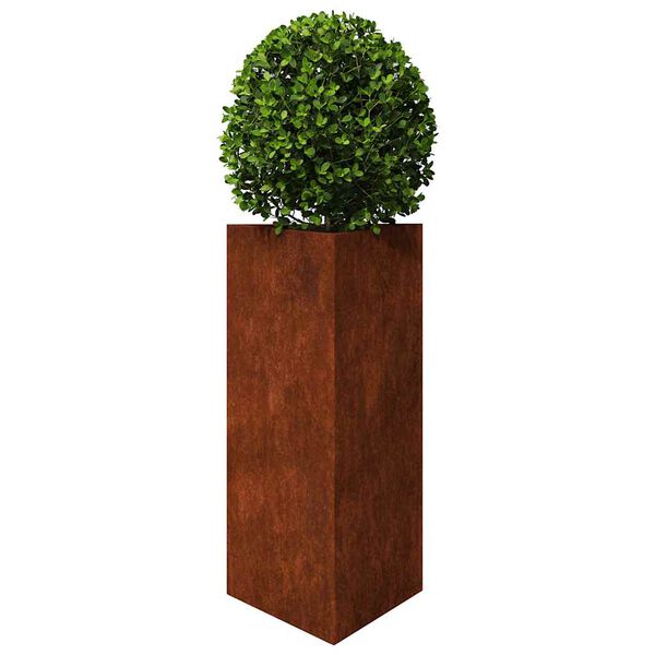 vidaXL Jardineras triangulares 2 uds acero oxidado 40x40x75 cm