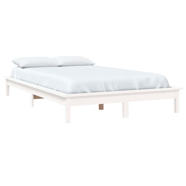 vidaXL Estructura de cama madera maciza de pino blanca 140x200 cm