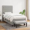 vidaXL Cama box spring con colch&oacute;n tela gris claro 90x190 cm