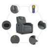vidaXL Sill&oacute;n reclinable de masaje de pie cuero artificial gris
