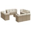 vidaXL Set sof&aacute;s de jard&iacute;n con cojines 13 pzas rat&aacute;n sint&eacute;tico beige