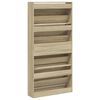 vidaXL Mueble zapatero 4 cajones abatibles roble Sonoma 80x21x163,5 cm