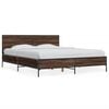 vidaXL Estructura cama madera ingenier&iacute;a metal marr&oacute;n roble 150x200 cm