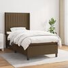 vidaXL Cama box spring con colch&oacute;n tela marr&oacute;n oscuro 90x200 cm