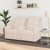 vidaXL Sillón reclinable de masaje de 2 plazas tela crema