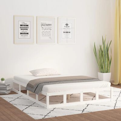 vidaXL Estructura cama doble pequeña madera maciza blanco 120x190 cm