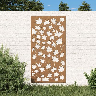 vidaXL Adorno de pared jardín acero corten diseño hoja arce 105x55 cm