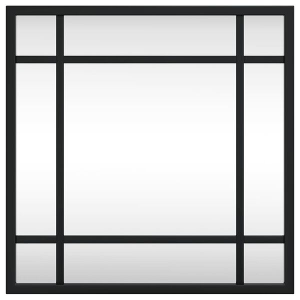 vidaXL Espejo de pared cuadrado de hierro negro 30x30 cm