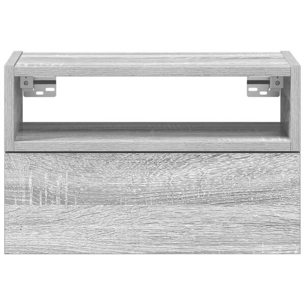 vidaXL Mesitas de noche de pared 2 uds gris sonoma 45x26x28,5 cm