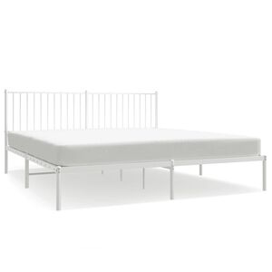 vidaXL Estructura cama sin colch&oacute;n con cabecero metal blanco 183x213cm