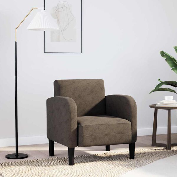 vidaXL Sill&oacute;n con reposabrazos gris oscuro 54 cm cuero sint&eacute;tica